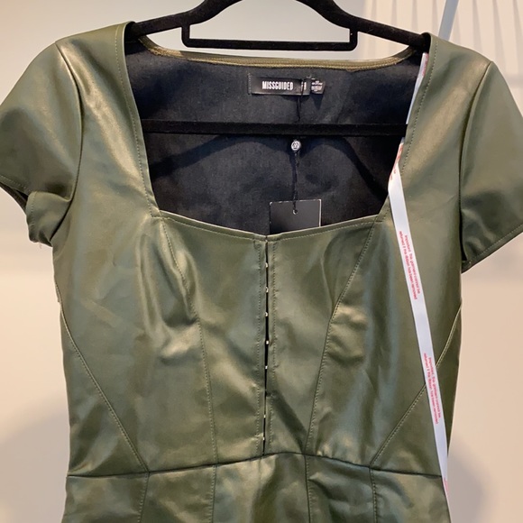 Faux Leather Dress NWT - Picture 4 of 8